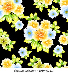 Abstract elegance seamless pattern with floral background