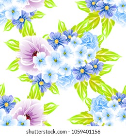 Abstract elegance seamless pattern with floral background