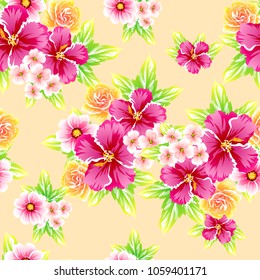 Abstract elegance seamless pattern with floral background