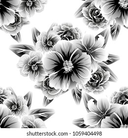 Abstract elegance seamless pattern with floral background
