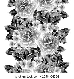 Abstract elegance seamless pattern with floral background