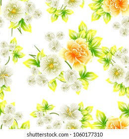 Abstract elegance seamless pattern with floral background