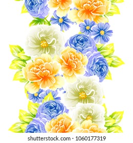 Abstract elegance seamless pattern with floral background