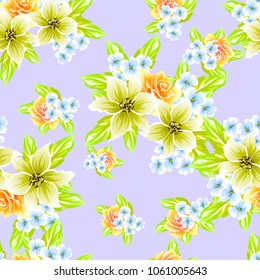 Abstract elegance seamless pattern with floral background