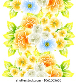 Abstract elegance seamless pattern with floral background