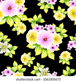 Abstract elegance seamless pattern with floral background