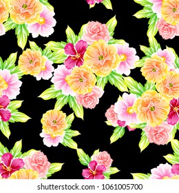 Abstract elegance seamless pattern with floral background