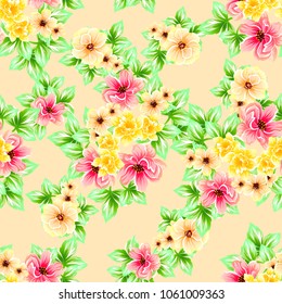 Abstract elegance seamless pattern with floral background