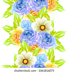 Abstract elegance seamless pattern with floral background