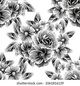Abstract elegance seamless pattern with floral background