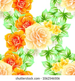 Abstract elegance seamless pattern with floral background