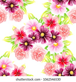 Abstract elegance seamless pattern with floral background