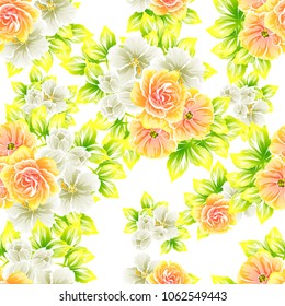 Abstract elegance seamless pattern with floral background
