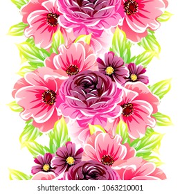 Abstract elegance seamless pattern with floral background