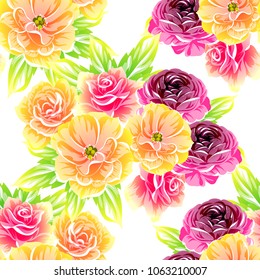 Abstract elegance seamless pattern with floral background