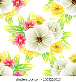 Abstract elegance seamless pattern with floral background
