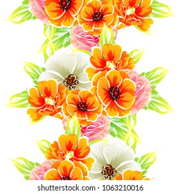 Abstract elegance seamless pattern with floral background