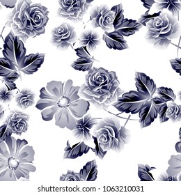 Abstract elegance seamless pattern with floral background