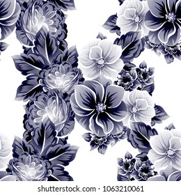 Abstract elegance seamless pattern with floral background