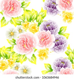 Abstract elegance seamless pattern with floral background