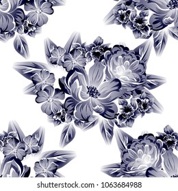 Abstract elegance seamless pattern with floral background