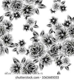 Abstract elegance seamless pattern with floral background