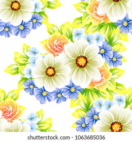 Abstract elegance seamless pattern with floral background