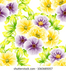 Abstract elegance seamless pattern with floral background