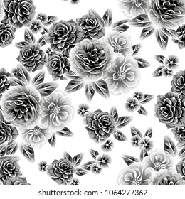 Abstract elegance seamless pattern with floral background