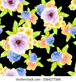 Abstract elegance seamless pattern with floral background