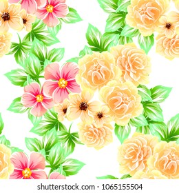 Abstract elegance seamless pattern with floral background