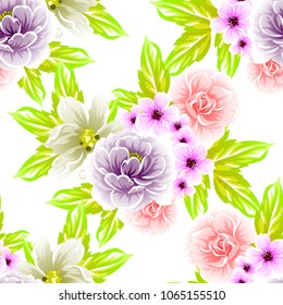 Abstract elegance seamless pattern with floral background