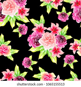 Abstract elegance seamless pattern with floral background
