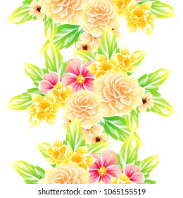 Abstract elegance seamless pattern with floral background