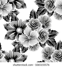 Abstract elegance seamless pattern with floral background