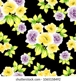 Abstract elegance seamless pattern with floral background
