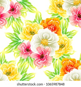 Abstract elegance seamless pattern with floral background