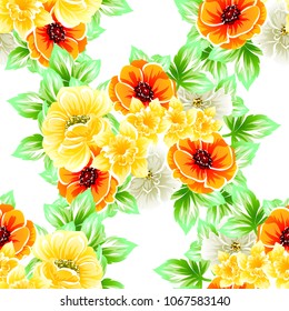Abstract elegance seamless pattern with floral background