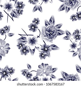 Abstract elegance seamless pattern with floral background