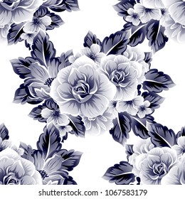 Abstract elegance seamless pattern with floral background