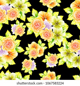 Abstract elegance seamless pattern with floral background
