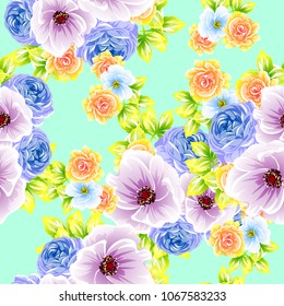 Abstract elegance seamless pattern with floral background