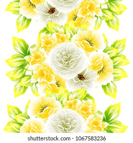 Abstract elegance seamless pattern with floral background