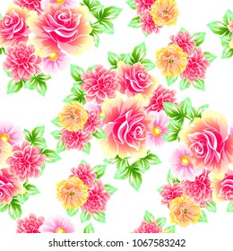 Abstract elegance seamless pattern with floral background