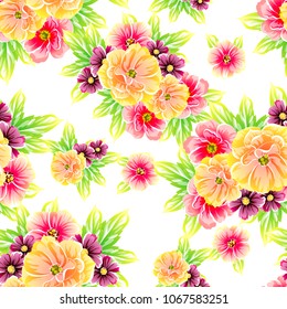 Abstract elegance seamless pattern with floral background