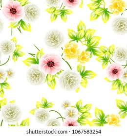Abstract elegance seamless pattern with floral background