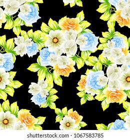 Abstract elegance seamless pattern with floral background