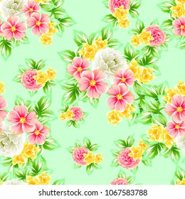 Abstract elegance seamless pattern with floral background