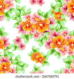 Abstract elegance seamless pattern with floral background