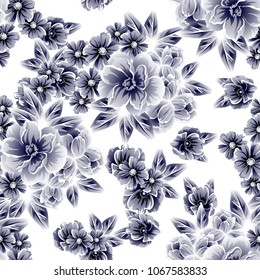 Abstract elegance seamless pattern with floral background
